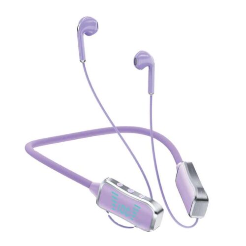 Vizin India KL 50 Bluetooth Earphones With Led Display And Clear Sound System - Purple