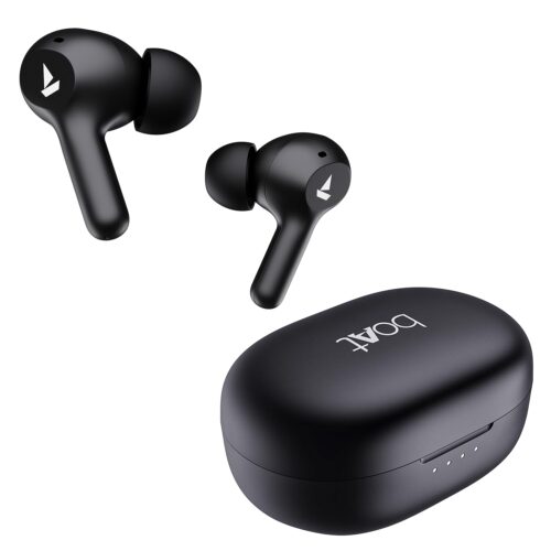 Boat Airdopes 71 Tws Premium Earbuds With 40 Hours Playtime, Dual Mics With Enx, Asap Charge, Iwp, Beast Mode With 50 Ms Low Latency, Ipx4 & Pocketable Id - Black