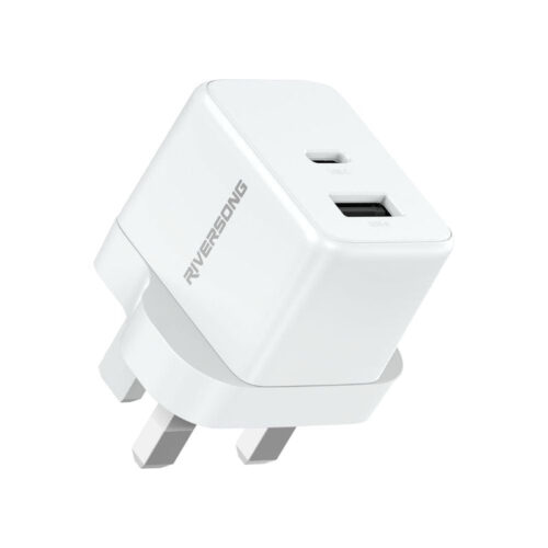 RIVERSONG 20 W PD QC 3 DUAL PORT NANO CHARGER AD 117 - WHITE
