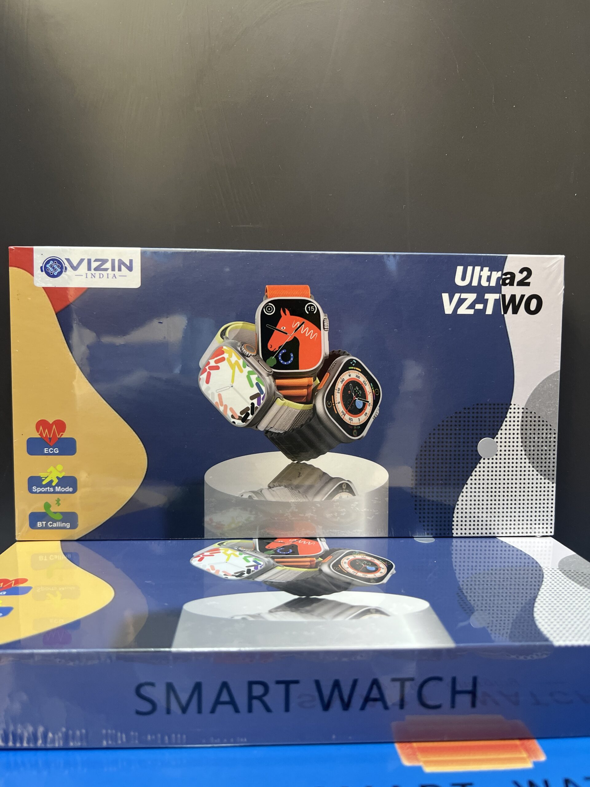Vizin Ultra 2 VZ Two Smart Watch With Wireless Charging - Silver