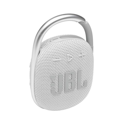 Jbl Clip 4  Portable Mini Bluetooth Speaker  Big Audio And Punchy Bass, Integrated Carabiner, Ip67 Waterproof And Dustproof, 10 Hours Of Playtime, Speaker For Home, Outdoor And Travel  -  White