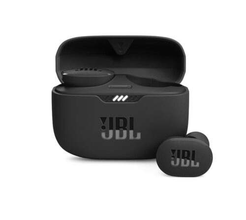 JBL Tune 130 NC TWS True Wireless Noise Cancelling Earbuds, Pure Bass Sound, ANC + Smart Ambient, 4 Microphones, 40 Hours of Battery, Water Resistant, Sweatproof, Comfortable Fit - Black