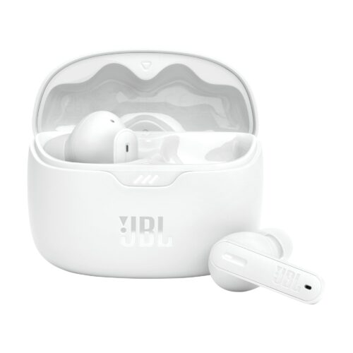 JBL Tune Beam True Wireless Noise Cancelling Earbuds, Pure Bass Sound, Bluetooth 5.3, Smart Ambient, 4-Mics Technology, VoiceAware, 48H Battery, Water and Dust Resistant - White