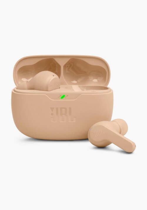 JBL Wave Beam True Wireless Earbuds, Deep Bass, Comfort Fit, 32 H Battery, Smart Ambient, TalkThru, Hands Free + Voice Aware, Water and Dust Resistant - Beige