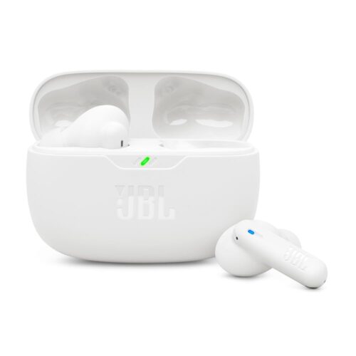 JBL Wave Beam 2 Adaptive Noise Cancelling With Smart Ambient True Wireless Earbuds, Deep Bass, Comfort Fit, 40H Battery, Hands-Free + VoiceAware, Water and Dust Resistant  - White