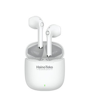 Haino Teko Air 18 Germany True Wireless Earphone With Super Clear Microphone Multi Functional Touch Control Designed For IPhones and Android - White