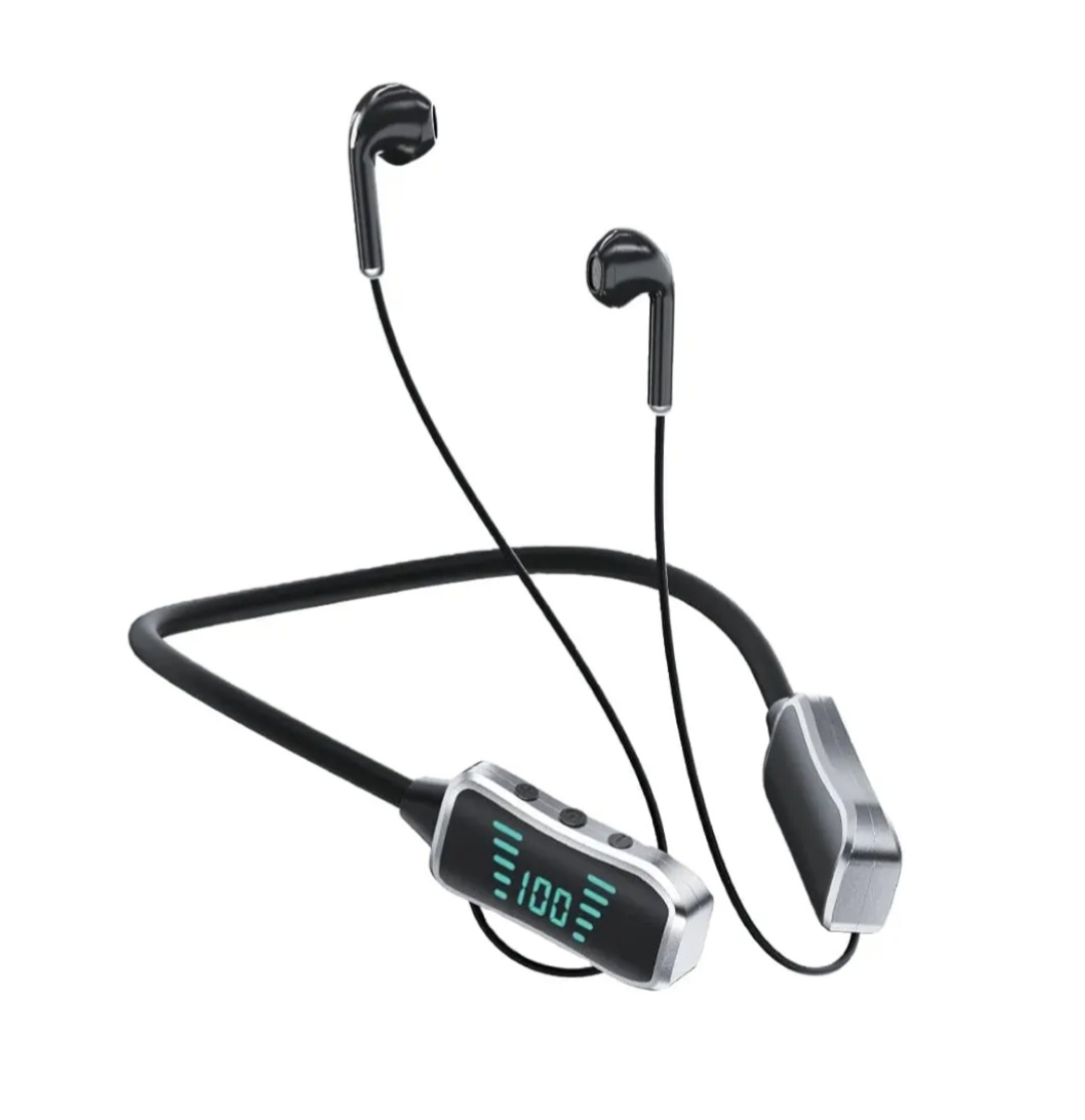 Vizin India KL 50 Bluetooth Earphones With Led Display And Clear Sound System  - BLACK