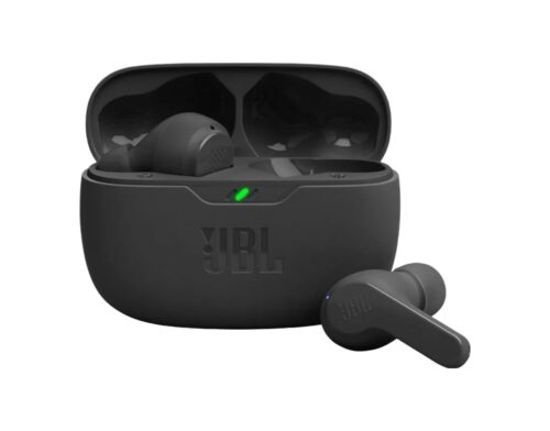 JBL Wave Beam True Wireless Earbuds, Deep Bass, Comfort Fit, 32 H Battery, Smart Ambient, TalkThru, Hands Free + VoiceAware, Water and Dust Resistant  - Black