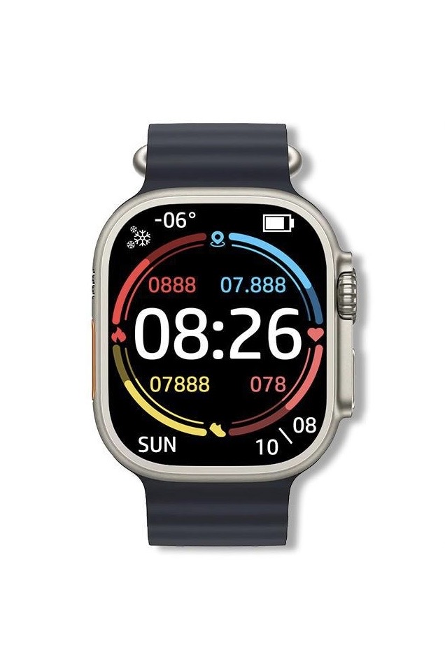 Hie Q HQ Ultra 2 Smart Watch With 4 Strap, Wireless Charging - Gold