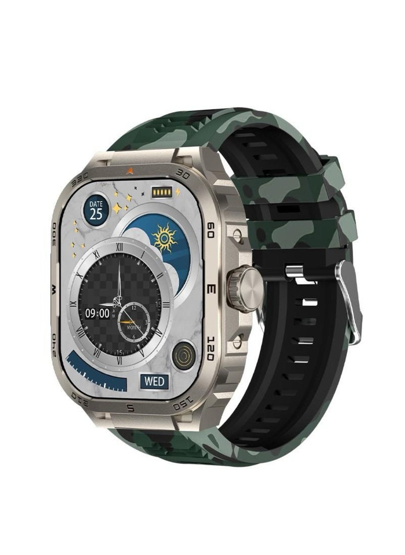 Hie Q Z 20 Smart Watch for Men - Bluetooth Connectivity, Heart Rate Monitoring, Health Tracking, Blood Oxygen Level Monitoring, Sports Mode, HD Bluetooth Call, NFC Connectivity, Dual Strap Design - BLACK
