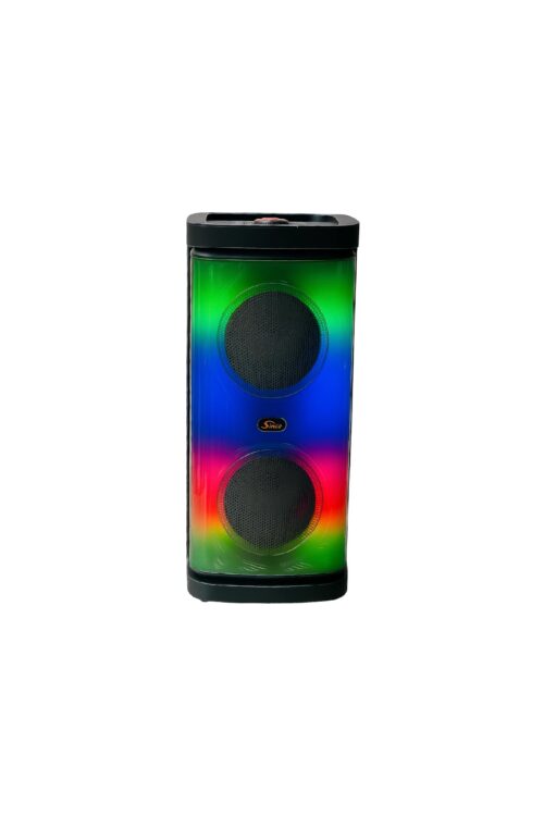 Sing e Portable Bluetooth Speaker With 1 Wired Mic / Led Color/ Mic Input / 3000  mah Batter / Memory Card / U disk / Carry Handle / Rechargeable Speaker ZQS-4298 - Black