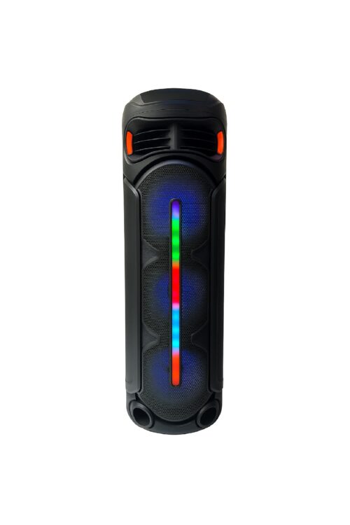 Sing e Portable Bluetooth Speaker With 1 Wireless Mic / Led Color / With Carry Wheel / 4500 mah Batter / 5 v / Memory Card / U disk / Carry handle / Rechargeable Speaker - Black