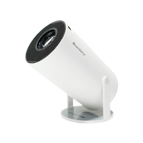 Smart Barry 5G 4K High Definition Projector HT 88  With WiFi & Bluetooth 180° Rotation Stand / You Tube / HBO / Netflix / Prime Video - white