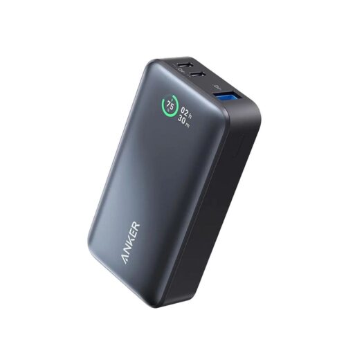 Anker 10000 mAh Power Bank 533 Power Bank Power Core 30W, Power IQ 3.0 Portable Charger With PD 30W Max Output, Pack for iPhone 14 MM Series, Dell, Microsoft Surface, iPad Pro, and More - Black