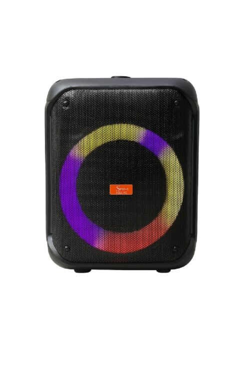 Sing e Portable Bluetooth Speaker With 1 Wireless Mic / Led Color/ Mic Input / 3000 mah Batter /  Memory Card / U disk / Carry handle / Rechargeable Speaker ZQS-8181 - Black