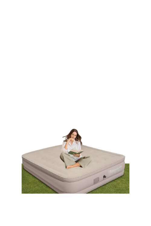 Inflatable Double Size Airbed - One-click Inflation, Air Bed With Built-In Pump, 203×152×40cm