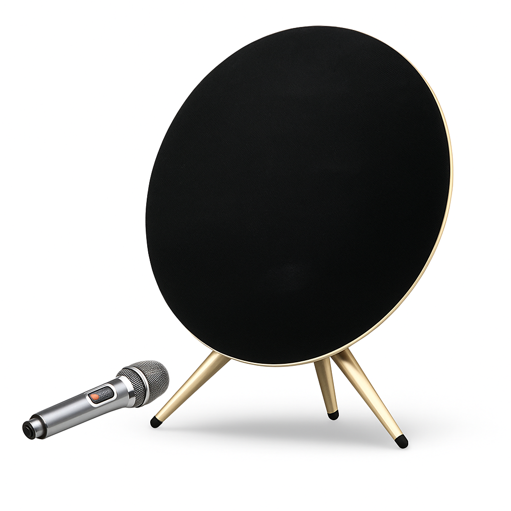 Brodu Bts 2237 4 Inch Portable Professional Karaoke Bluetooth Speaker 20w With 1 Wireless Mic With RGB Light / Usb & SD Card & Mic Slot - Black