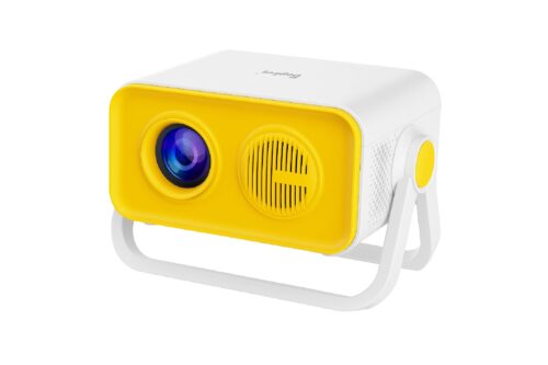 Smart Barry HT23  Pro LCD Smart Projector, 4K Ultra HD, 5G Wi-Fi & Bluetooth, 3.5mm Audio Jack, White, Home Theater & Office, Electric Focus, 1280x720 Resolution - Yellow