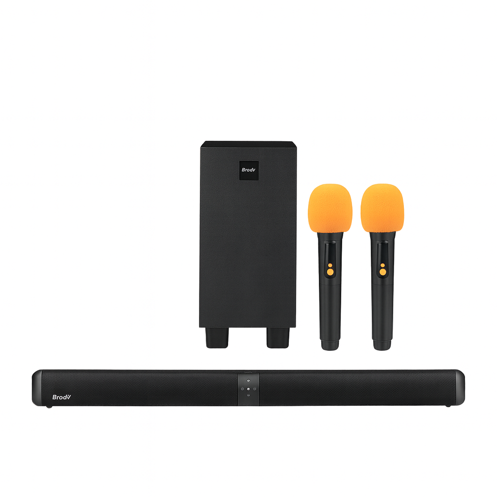 karaoke Soundbar With Subwoofer With 2 Wireless Mic Professional TV Speaker With Karaoke  Brodu BTS - 2001