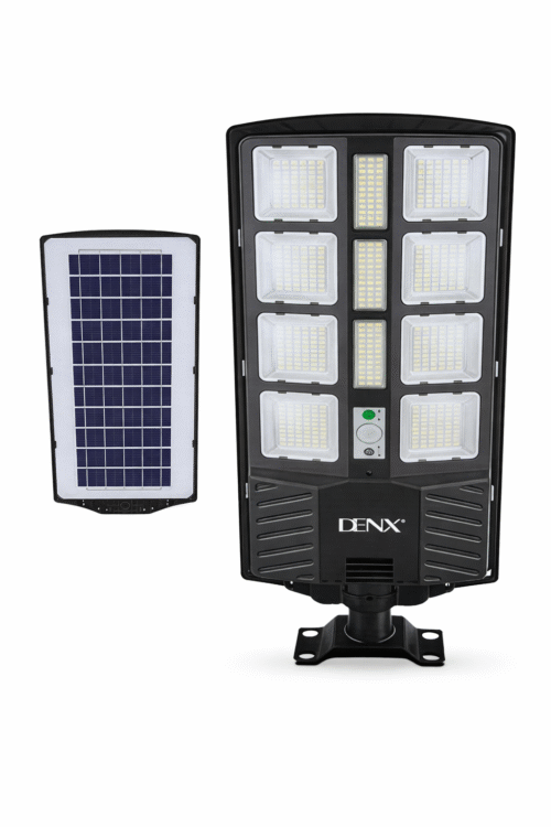 Denx Solar Street Light 12 Hours Full Power Light On Single Charge /Light Control / Weather Resistant / Fast charging / High - Efficiency Solar Panel . DX-2356 - Black