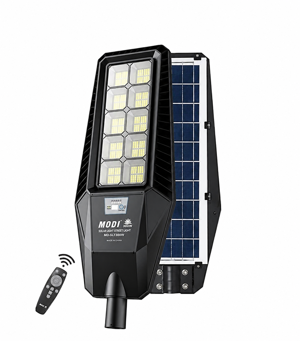 MODI High Quality Solar Street Light  400W 12 Hours Working Time 3.2V 13:5Ah Large Capacity Battery / Black | Remote Control | Wide Angle Radar Sensor | 6500K Bright White Dusk to Dawn Light | 13500MAh Battery | IP65 Waterproof | Street, Yard, Parking Lot MD-SLT46400W