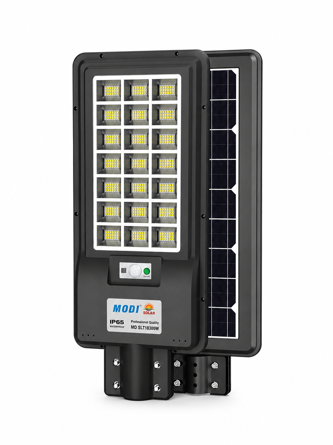 MODI High Quality Solar Street Light 300W 12 Hours Working Time 3.2V 13:5Ah Large Capacity Battery | Remote Control | Wide Angle Radar Sensor | 6500K Bright White Dusk to Dawn Light | 15000MAh Battery | IP65 Waterproof | Street, Yard, Parking Lot, – MD SLT18300W – Free Delivery