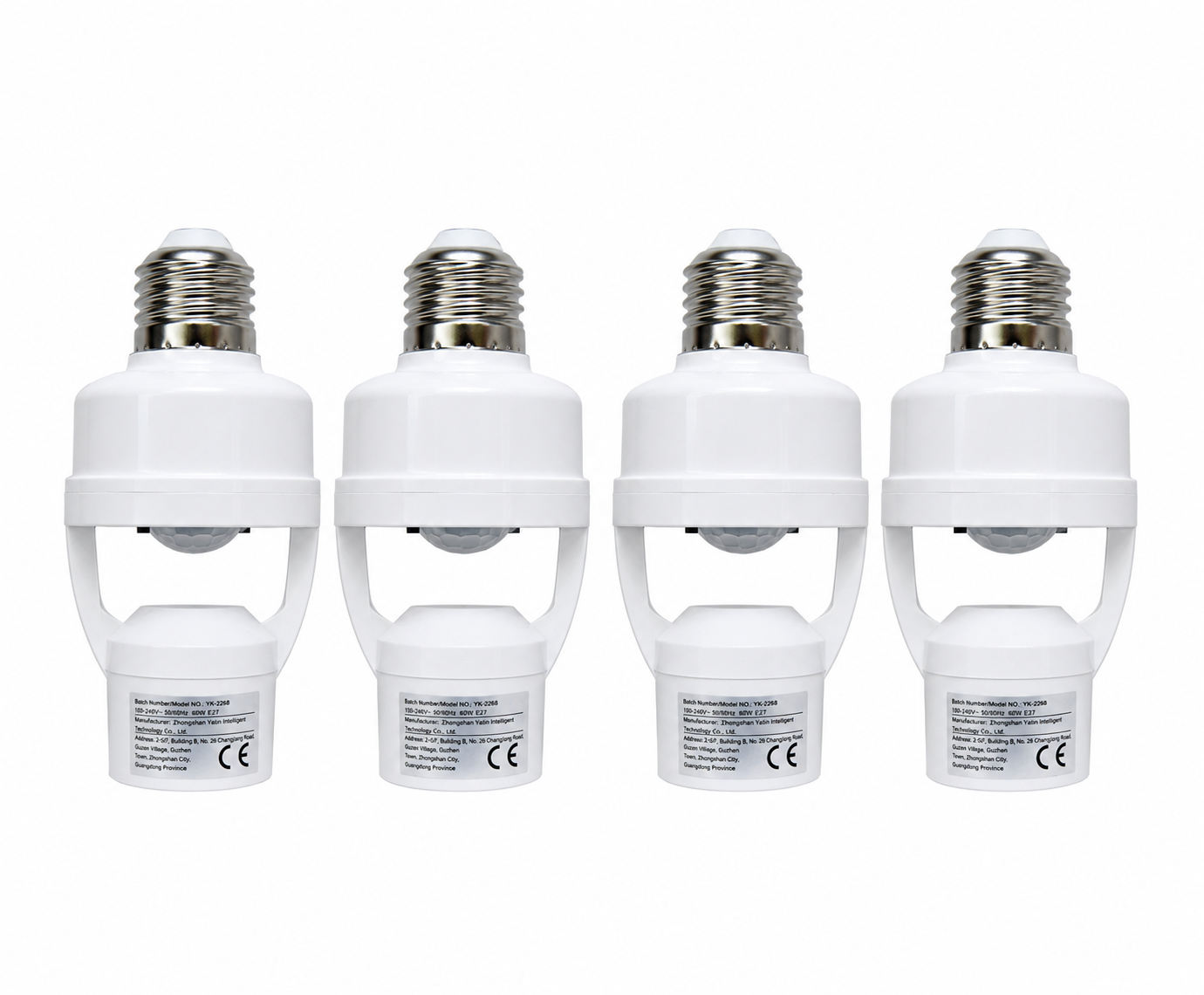 Motion Sensor Light Socket  E27 4 Pcs Screw In Motion Activated Light Bulb Holder Adapter with Auto OnOff Control for Garage Basement Porch Storage Room Indoor - Free Delivery