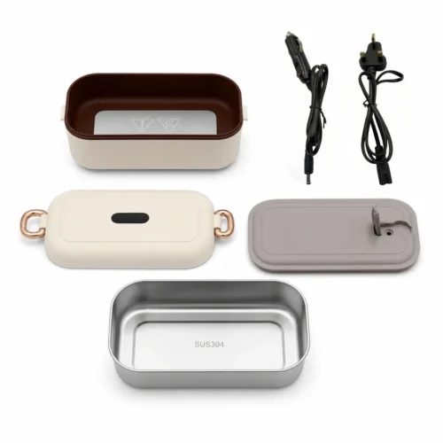 Porodo LunchMate Dual Mode Electric Lunch Box - 900ml Portable Food Warmer with Water-Free 360° Surround Heating, Refrigerator-Safe Liner & Breather Valve