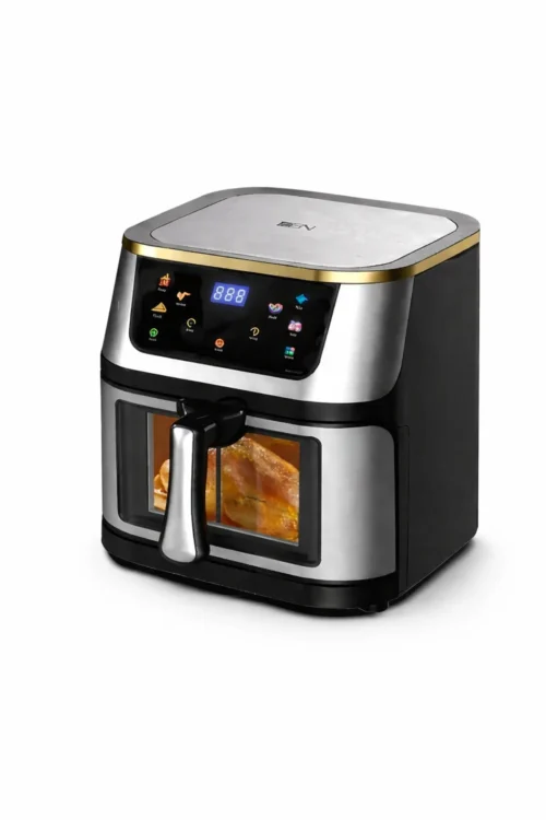 DENX DX3409 8L Smart Air Fryer | 1800W Color Touchscreen | Oil-Free Cooking | Transparent Window | Auto-Cooking Presets | Anti-Scald Handle | Family-Friendly Easy Clean - Free Delivery