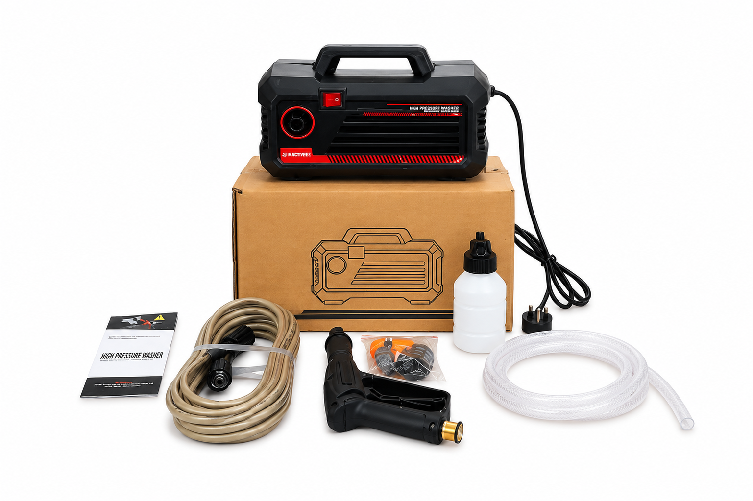 Electric High Power Car Washer Machine, Hose Reel, Car Washer Water Gun, Jet Wash Pressure Pump for Car Wash Machine, Foam Cannon Pressure Wash, Cleaning Garden , CAR , Bike, Etc.. - Free Delivery