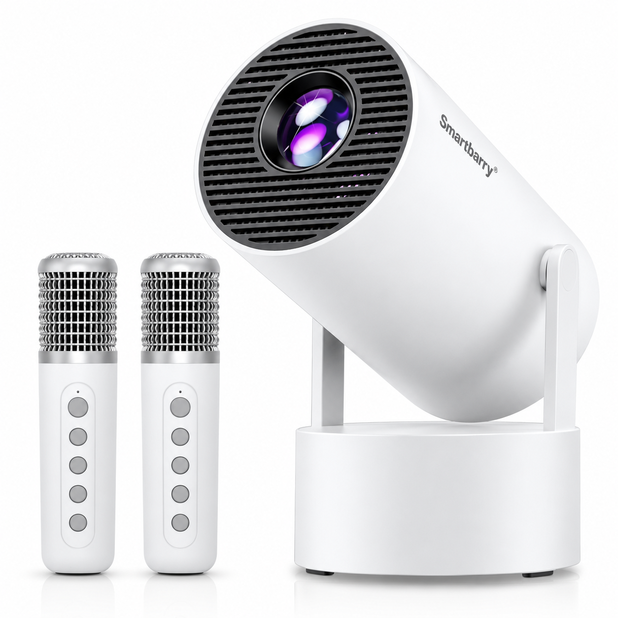 Smartbarry HT88PRO Dual WiFi 4K HDR Home Cinema Karaoke Projector with Dual Microphones