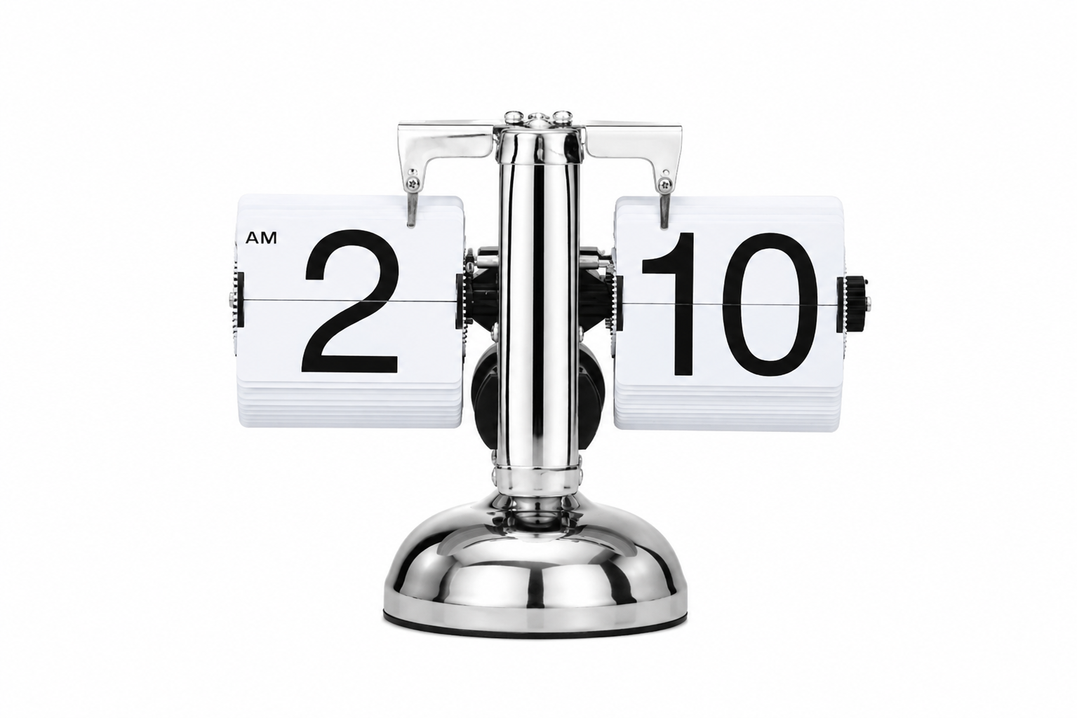 Retro Flip Clock silver & White