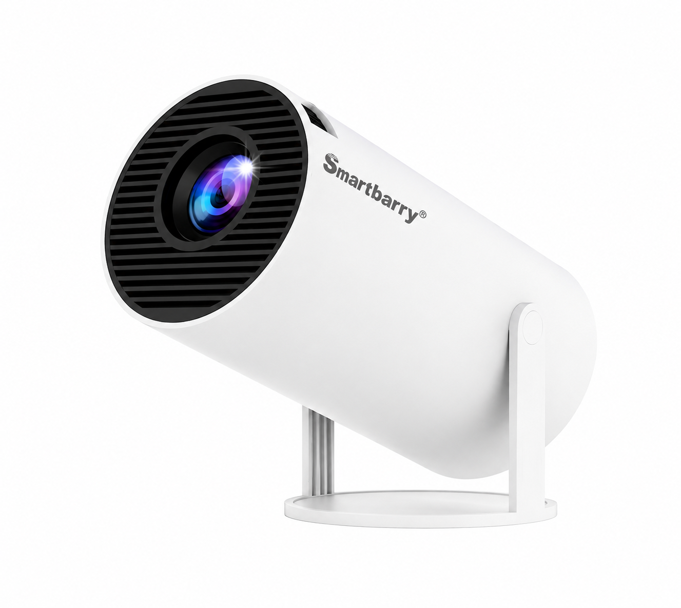 HT5 4K 1080P Mini Projector with Wi-Fi and Bluetooth, Portable Android OS Smart Projector with 210 Degree Rotatable Stand, 8000+ Built-in Apps, Dustproof and Heat Dissipation Design for Home, Office, and Gaming