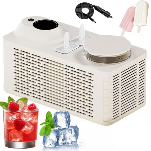 Desktop Mini Ice Pop Maker,Portable Countertop Popsicle Maker,Includes 4 Sticks,2 Popsicles In 25 Minutes,Homemade Ice Cream Popsicle Maker for Home,Car,Camping,Office - Free Delivery