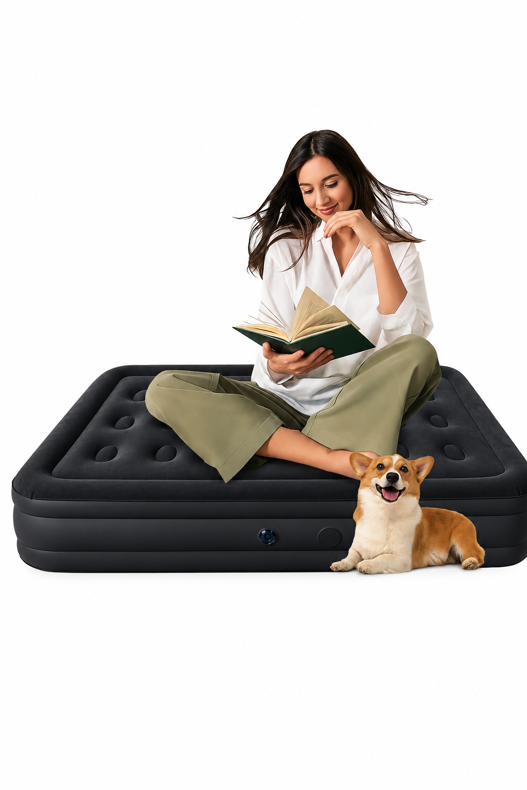Inflatable Single Air Bed Black